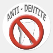 Anti-Tandarts Ronde Sticker (Voorkant)