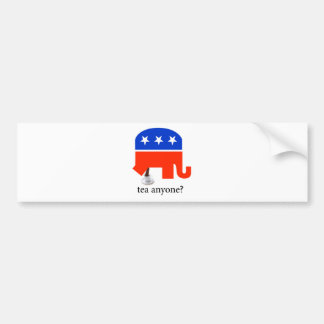 Anti-Tea Elephant Poop in Tea Cup Bumpersticker