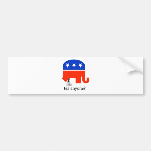Anti-Tea Elephant Poop in Tea Cup Bumpersticker (Voorkant)
