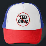 Anti Ted Cruz Trucker Pet<br><div class="desc">De Democraten verenigen zich tegen Ted Cruz. Een rode streep door en een cirkel rond de naam van Ted Cruz op een politiek pet voor een liberale Texaanse Democraat.</div>