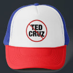 Anti Ted Cruz Trucker Pet<br><div class="desc">De Democraten verenigen zich tegen Ted Cruz. Een rode streep door en een cirkel rond de naam van Ted Cruz op een politiek pet voor een liberale Texaanse Democraat.</div>