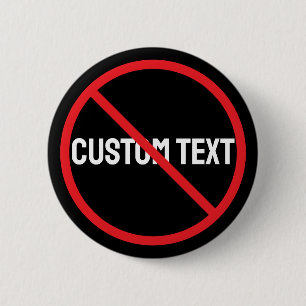 Anti-tekst zwart ronde knop ontwerpstijl button 5,7 cm