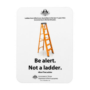 Anti-terreurmagneet: Wees alert. Geen ladder. Magneet