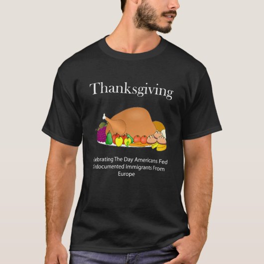 Anti-Thanksgiving T Shirt voor Inheemse Amerikaans (Voorkant)