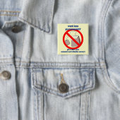 Anti-theepartij Vierkante Button 5,1 Cm (In situ)