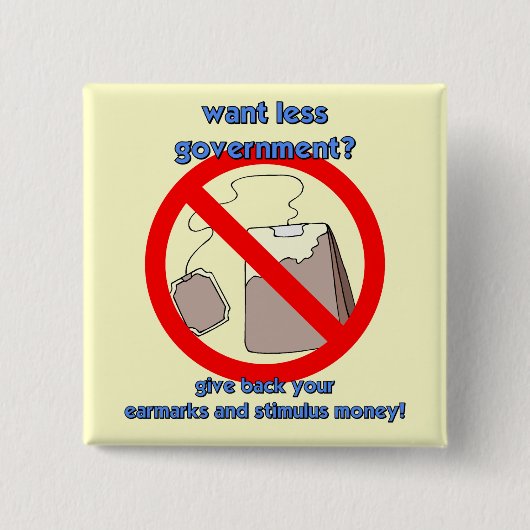 Anti-theepartij Vierkante Button 5,1 Cm (Voorkant)
