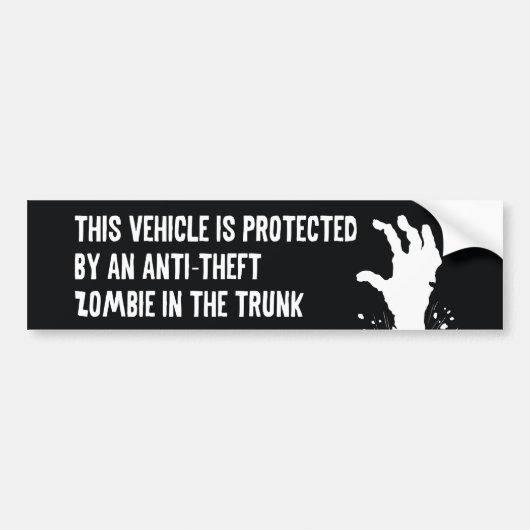 Anti-Theft Zombie Bumpersticker (Voorkant)
