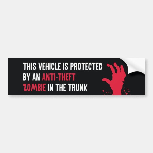 Anti-Theft Zombie Bumpersticker (Voorkant)