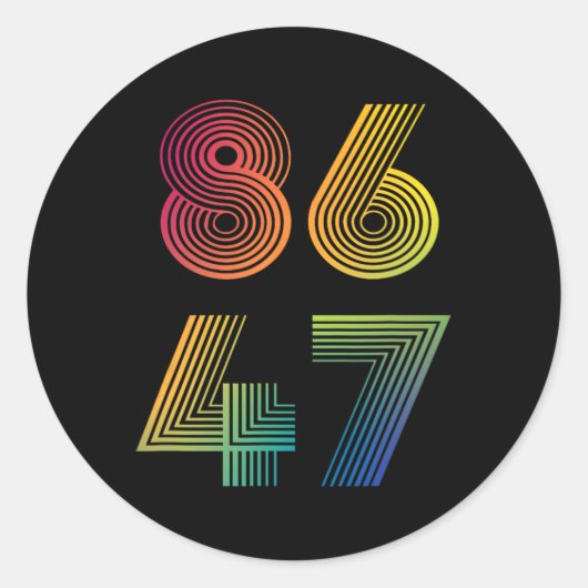 Anti Trump 8647 86 47 Impeach 47 Anti-Trump Presid Ronde Sticker (Voorkant)