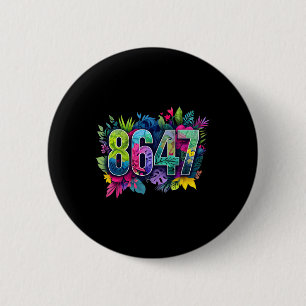 Anti Trump 8647 Bloemige Verzetsbeweging 86 47 Imp Ronde Button 5,7 Cm
