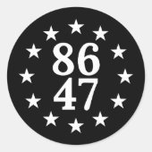 Anti Trump 8647 Ronde Sticker (Voorkant)