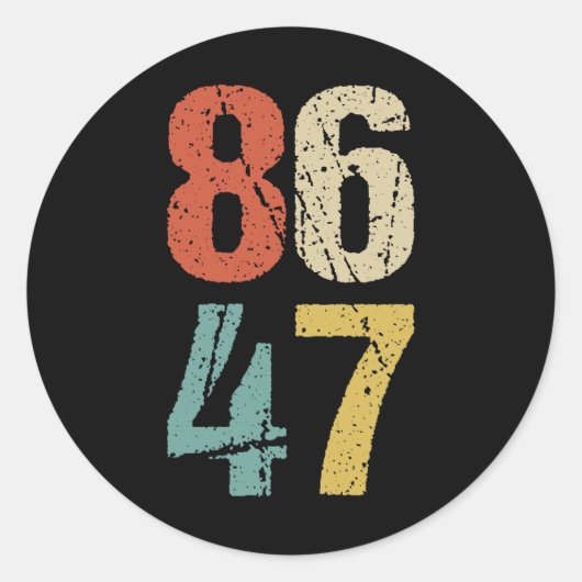 Anti-Trump - 86 47 I Ronde Sticker (Voorkant)