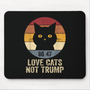 Anti Trump 86 47 Retro T-shirt Love Cats Not Trump Muismat