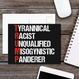 Anti-Trump acroniem Politieke Humor Briefkaart
