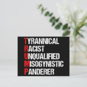 Anti-Trump acroniem Politieke Humor Briefkaart (Staand voorkant)