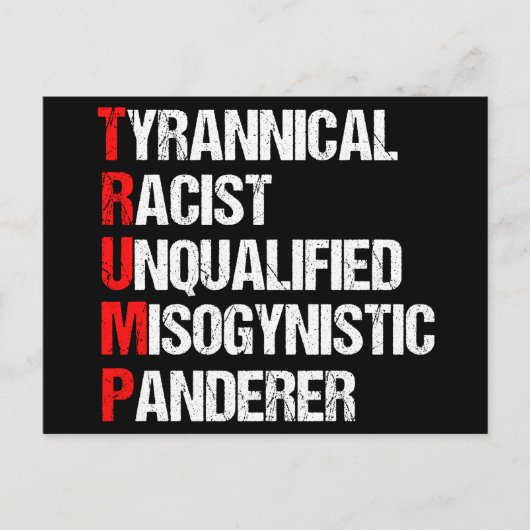 Anti-Trump acroniem Politieke Humor Briefkaart (Voorkant)