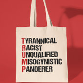 Anti Trump Acrostic Funny Political Tote Bag