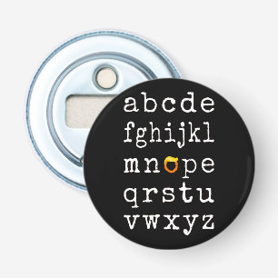 Anti-Trump alfabet - Nope V Button Flesopener