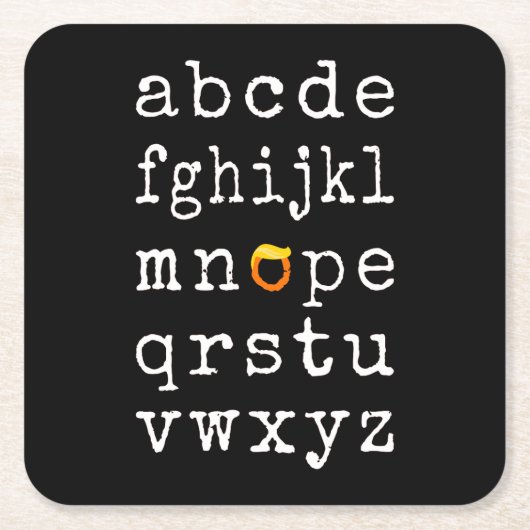 Anti-Trump alfabet - Nope V Kartonnen Onderzetters (Voorkant)