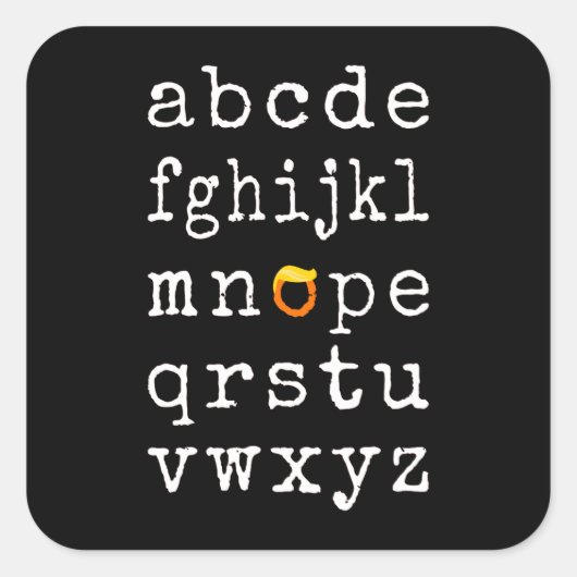 Anti-Trump alfabet - Nope V Vierkante Sticker (Voorkant)