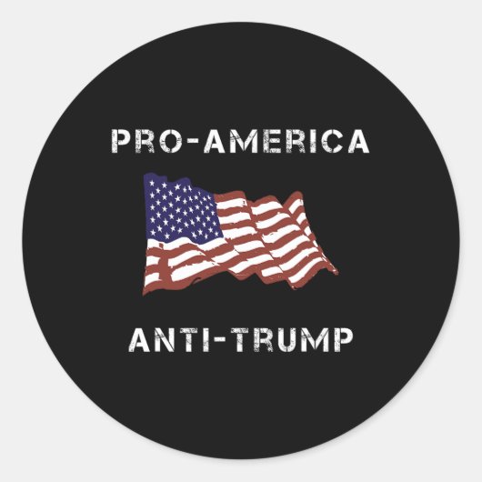 Anti-Trump Amerikaanse vlag Ronde Sticker (Voorkant)