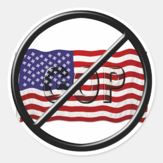 Anti Trump, Anti GOP Amerikaanse fascistische vlag Ronde Sticker