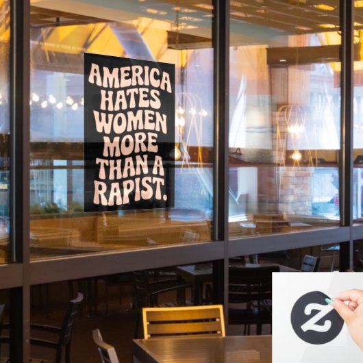 Anti-Trump Anti-MAGA Protest Feministische Activis Raamsticker (Restaurant Raam)
