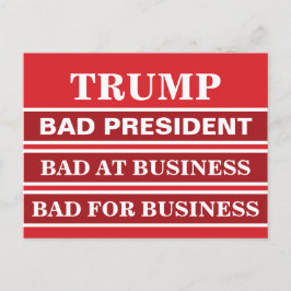 Anti-Trump Bad Business President Stemming blauw Briefkaart