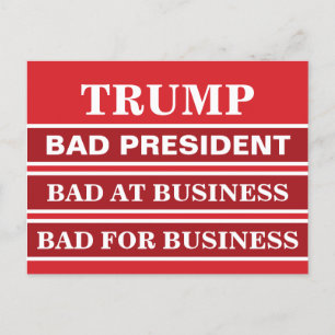 Anti-Trump Bad Business President Stemming blauw Briefkaart
