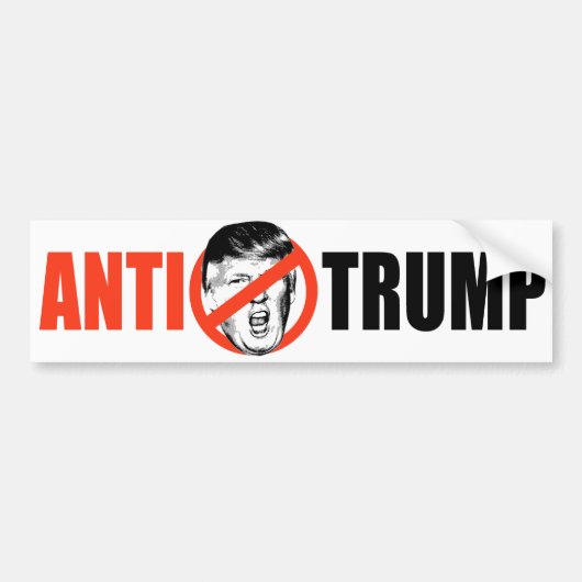 ANTI-TRUMP BANNER - BUMPERSTICKER (Voorkant)