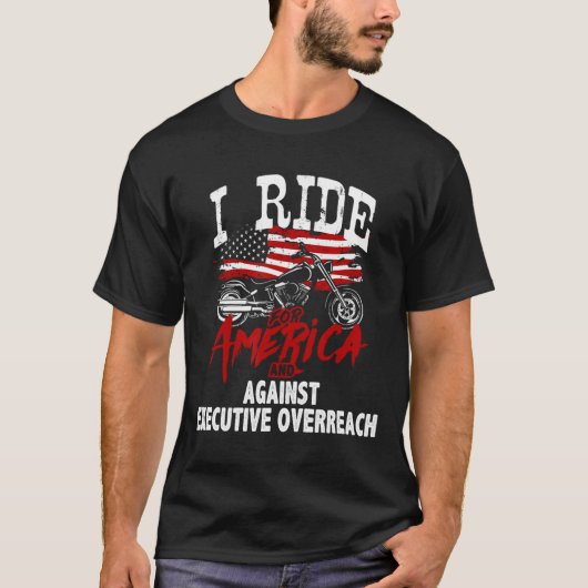 Anti Trump Biker Resist Against Executive Overreac T-shirt (Voorkant)