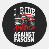 Anti Trump Biker Resist Against Fascism Protest  Ronde Sticker (Voorkant)