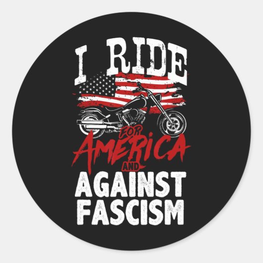 Anti Trump Biker Resist Against Fascism Protest  Ronde Sticker (Voorkant)