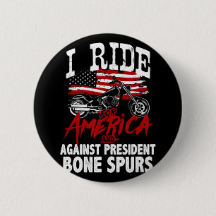 Anti Trump Biker Verzet Tegen President Bone Spu Ronde Button 5,7 Cm
