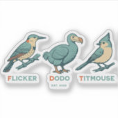 Anti Trump Bird Dodo Flicker Titmouse Sticker (Voorkant)