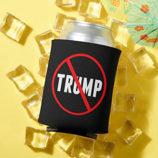 Anti-Trump Bold Red Strike Through Black Blikjeskoeler (Insitu Zomer)