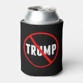 Anti-Trump Bold Red Strike Through Black Blikjeskoeler (Blikje Voorkant)