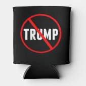 Anti-Trump Bold Red Strike Through Black Blikjeskoeler (Voorkant)