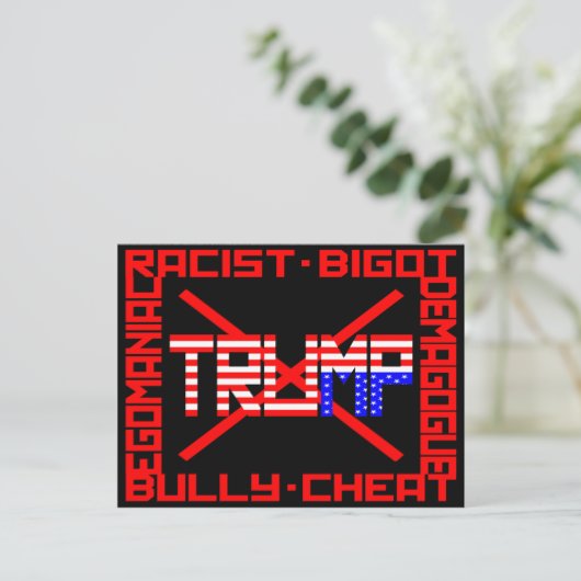 Anti Trump Briefkaart (Staand voorkant)
