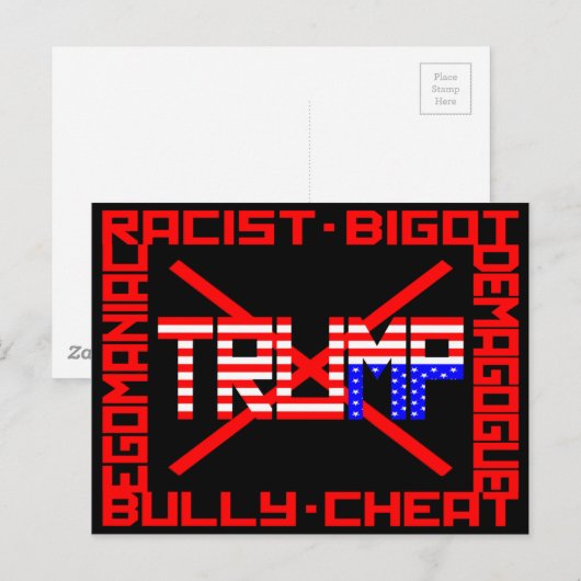 Anti Trump Briefkaart (Voorkant / Achterkant)