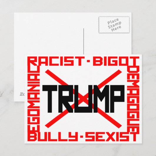Anti-Trump Briefkaart (Voorkant / Achterkant)