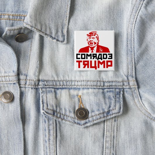 Anti-Trump Button" "COMRADE TRUMP" Vierkante Button 5,1 Cm (In situ)