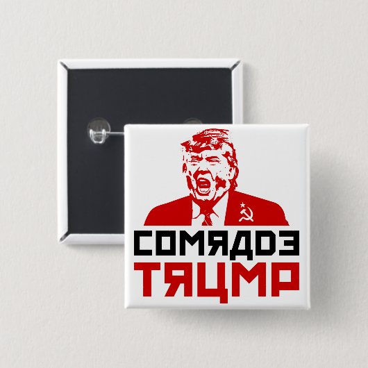 Anti-Trump Button" "COMRADE TRUMP" Vierkante Button 5,1 Cm (Voorkant /achterkant)