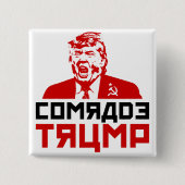 Anti-Trump Button" "COMRADE TRUMP" Vierkante Button 5,1 Cm (Voorkant)