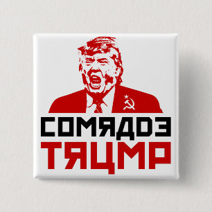 Anti-Trump Button" "COMRADE TRUMP" Vierkante Button 5,1 Cm
