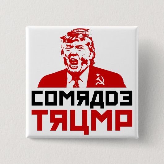 Anti-Trump Button" "Kameraad Trump" Vierkante Button 5,1 Cm (Voorkant)