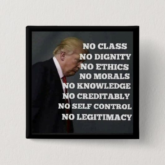 Anti-Trump-Button Vierkante Button 5,1 Cm (Voorkant)