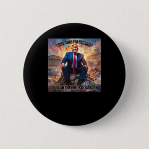 Anti-Trump deze keer ben ik serieus Sticker Ronde Button 5,7 Cm