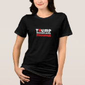 Anti-Trump feministische protestslogan rood zwart Tri-Blend Shirt (Voorkant)