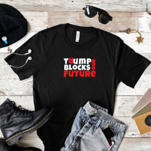 Anti-Trump feministische protestslogan rood zwart Tri-Blend Shirt